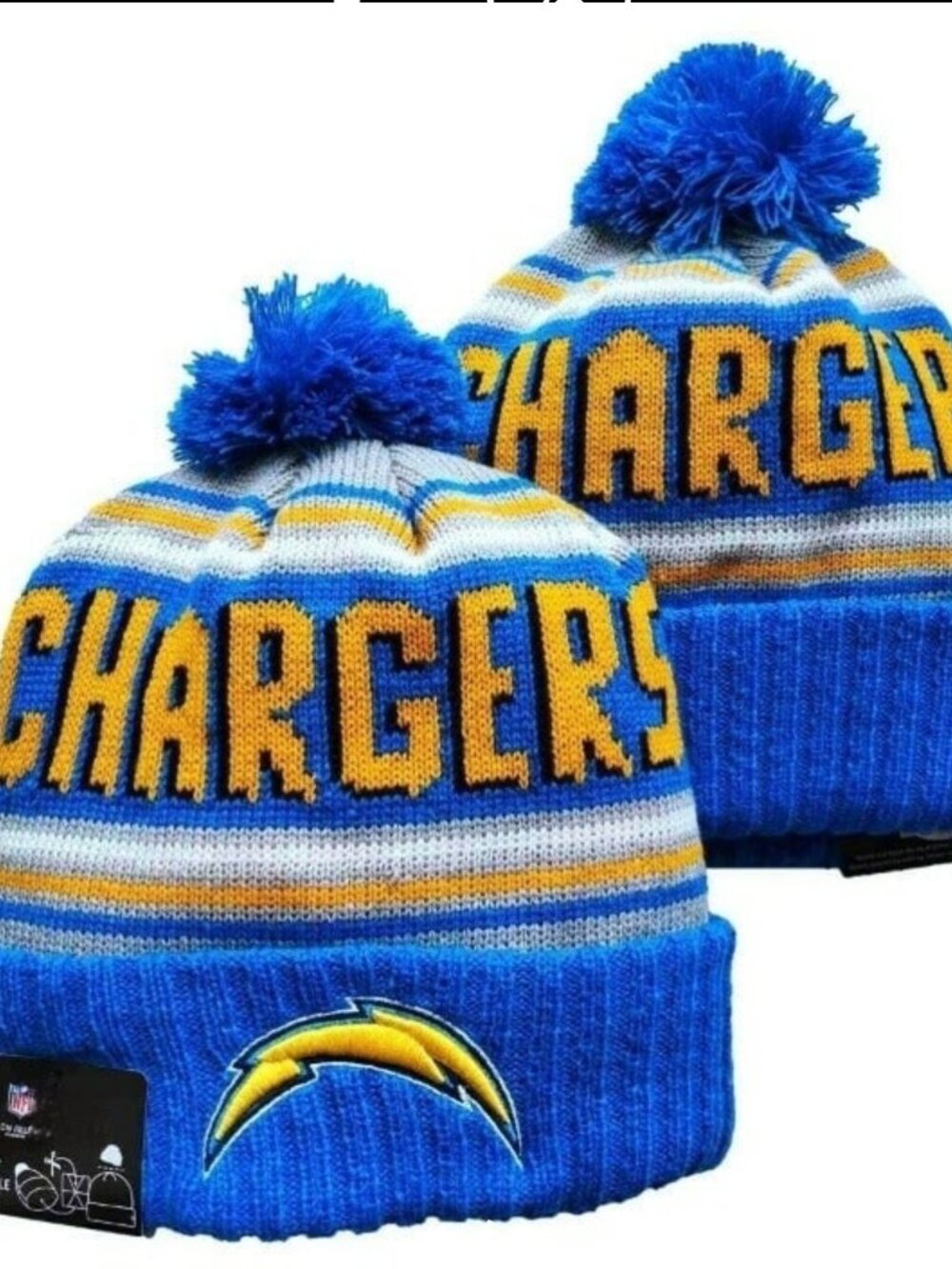 NWT Los Angeles Chargers‎ Sport Knit Pom Beanie Fleece Lining OSFA Unisex